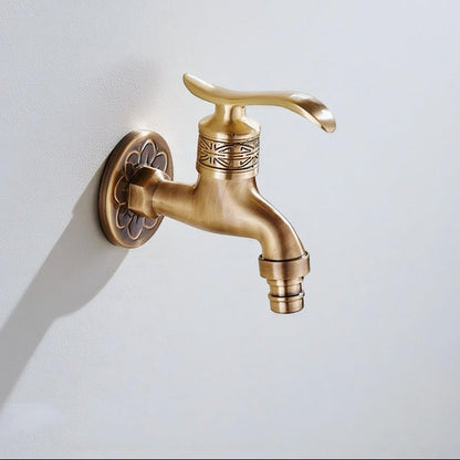Antique Brass Wall Bibcock