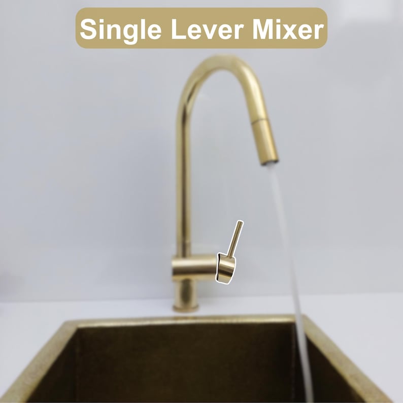 Unlacquered Brass Single Lever Kitchen Faucet