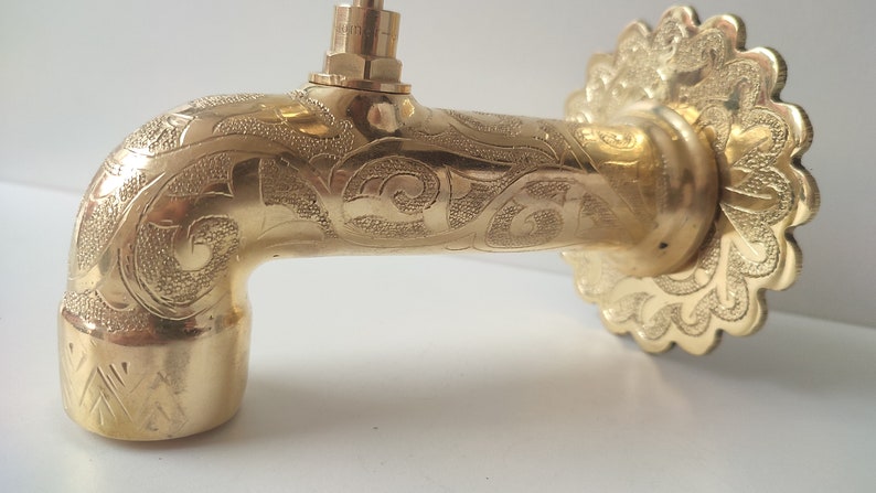 Engraved Brass Wall Tap