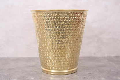 Handmade Hammered Brass Wastebasket – Luxury Brass Bathroom Trash Can