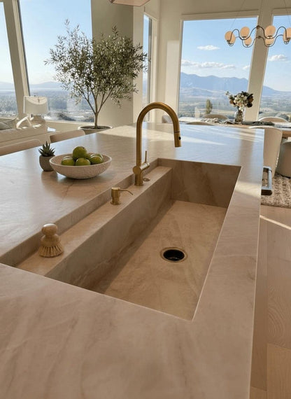Unlacquered Brass Pull-Down Kitchen Faucet