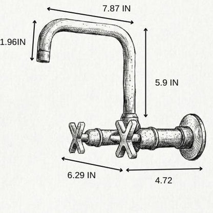 Unlacquered Brass Wall Mount Kitchen Faucet