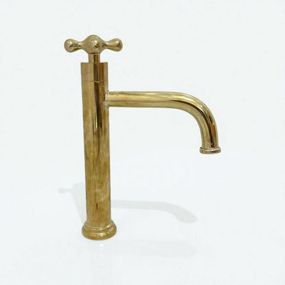 Polished Brass Tall Bathroom Faucet