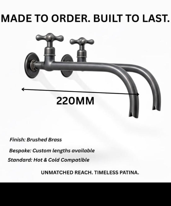 Dark Patina Brass Wall Mount Faucet