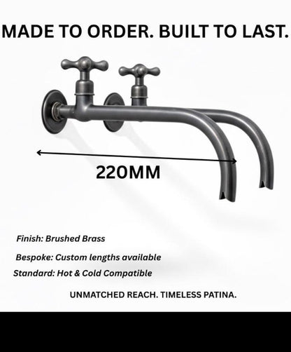 Dark Patina Brass Wall Mount Faucet