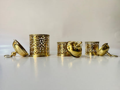 Mini Moroccan Brass Lanterns – Hand-Cut Decorative Candle Holders