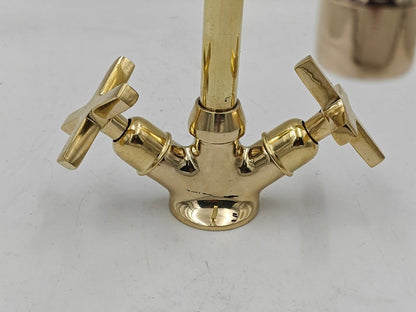 Dual Cross Handles, Single Hole, High-Arc Spout