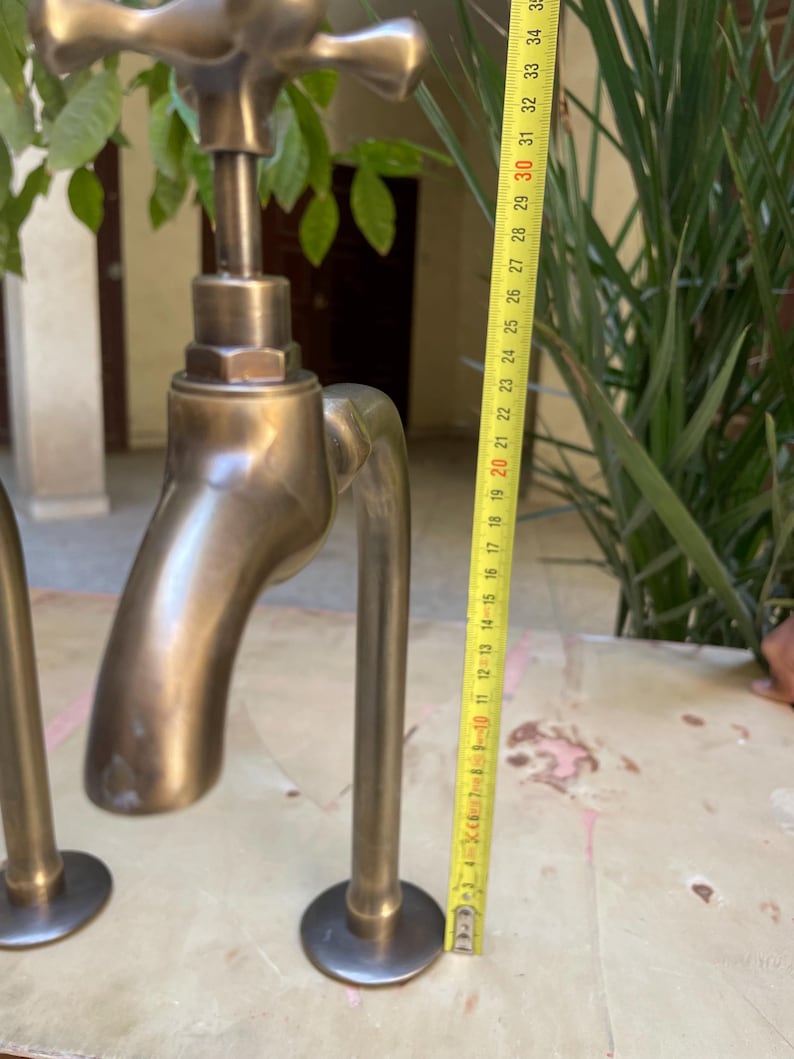 Antique Brass Cross-Handle Bathroom Faucet