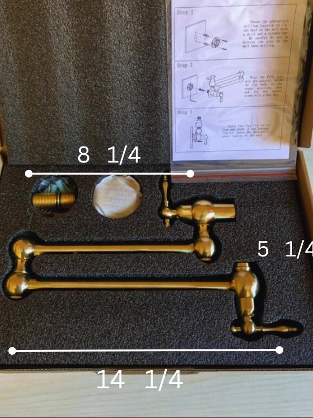 Unlacquered Brass Wall Mount Pot Filler Faucet