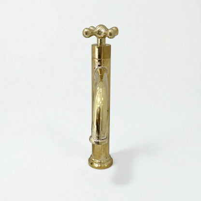 Solid Polished Brass Vessel Sink Faucet with Cross Handle