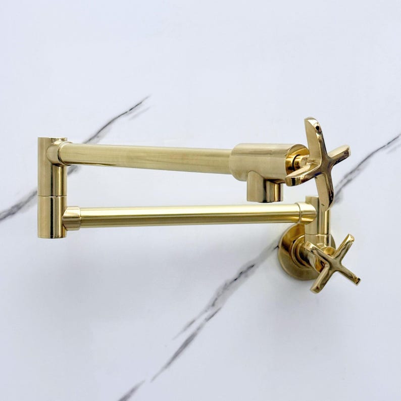 Solid Unlacquered Brass Pot Filler Faucet