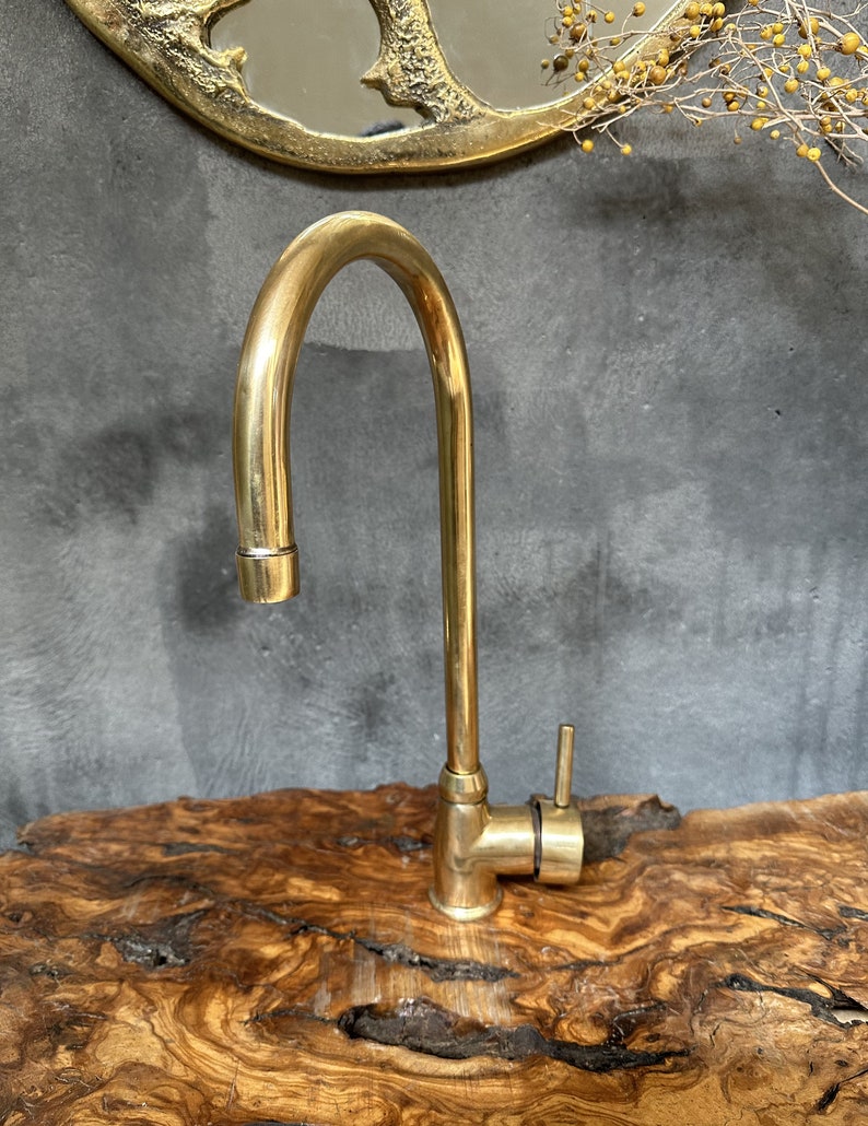 Solid Brass 360° Swivel Gooseneck Bathroom Faucet