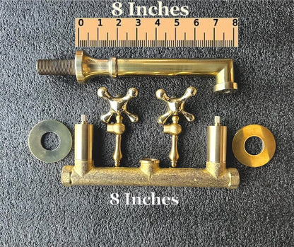 Unlacquered Brass Wall-Mount Bridge Faucet