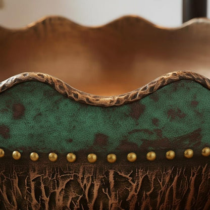 Scalloped Edge Two-Tone Patina Copper Vessel Sink