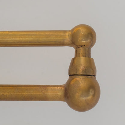 Antique Unlacquered Brass Wall Pot Filler Faucet