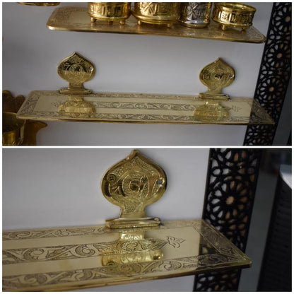 Handmade Solid Brass Soap Dish – Engraved Moroccan Wall-Mounted Bathroom Accessory