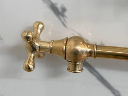 Solid Unlacquered Brass Wall Pot Filler Faucet