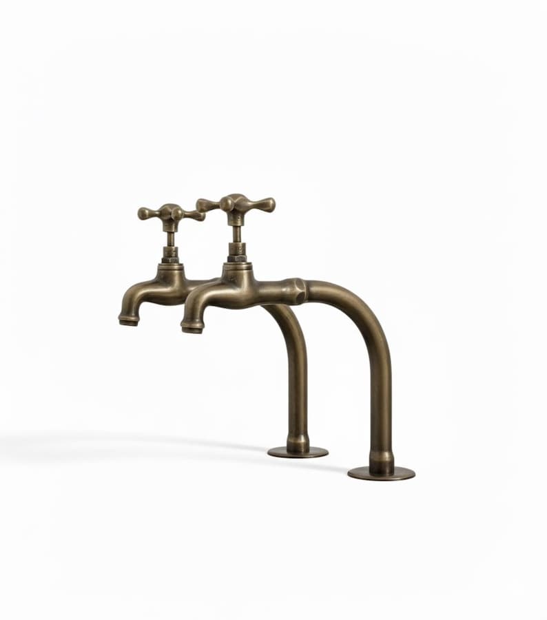 Unlacquered Brass Widespread Bathroom Faucet