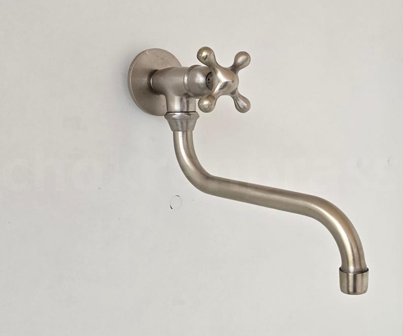 Wall-Mount Faucet Spout with Cross Handle