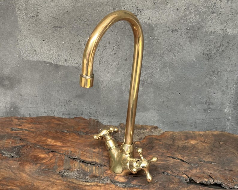 Vintage Solid Brass Bridge Faucet