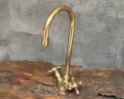 Vintage Solid Brass Bridge Faucet