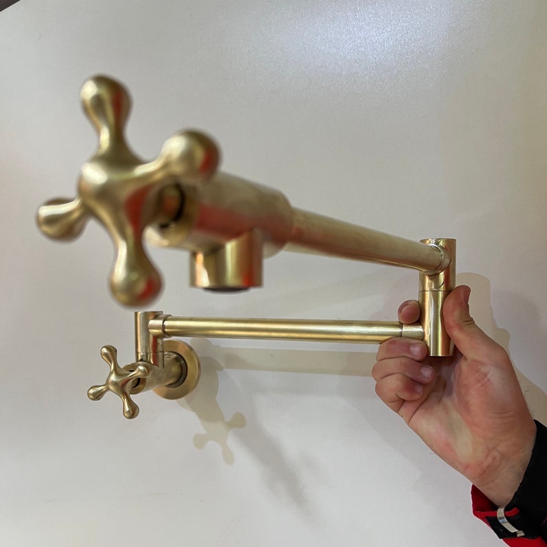 Unlacquered Brass Pot Filler Faucet