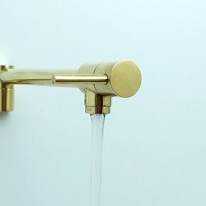Modern Unlacquered Brass Wall Pot Filler Faucet