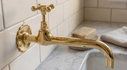 Vintage Solid Brass Wall Faucet