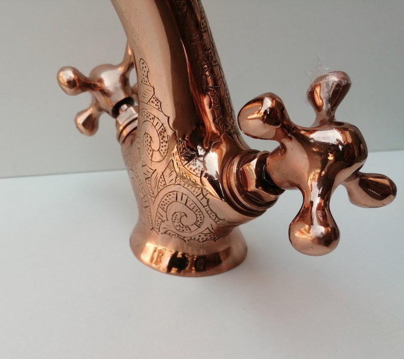 Engraved Wall-Mount Brass Faucet