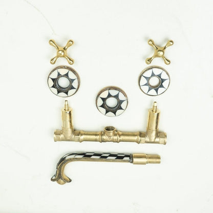 Moroccan Inlay Brass Wall Mount Faucet
