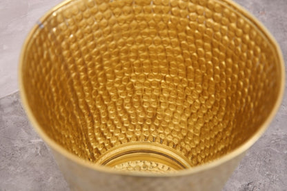 Handmade Hammered Brass Wastebasket – Luxury Brass Bathroom Trash Can