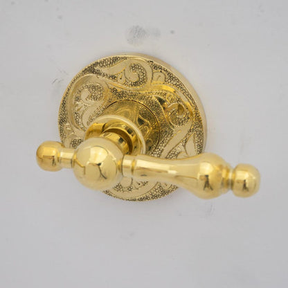 Hand-Engraved Floral Motif Wall-Mount Faucet