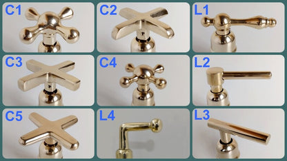 Luxury Brass & Bone Inlay Bridge Faucet