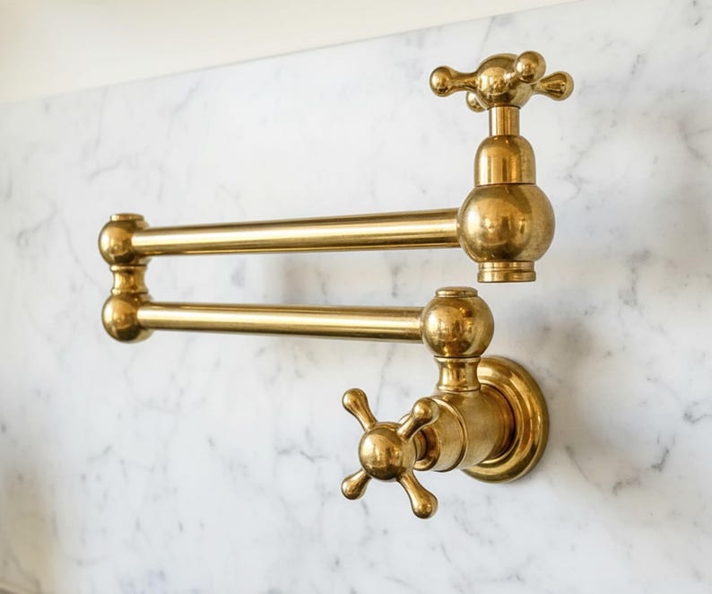 Polished Brass Pot Filler Faucet
