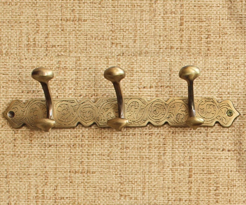 Handmade Solid Brass Bathroom Accessories Set – Moroccan Engraved Luxury Hardware Collection