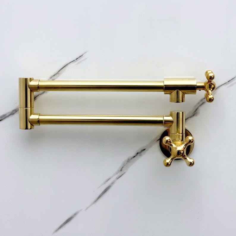 Solid Unlacquered Brass Pot Filler Faucet