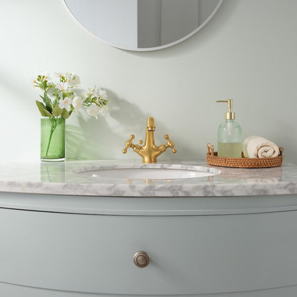 Polished Brass Bridge Bathroom Faucet with Cross Handles