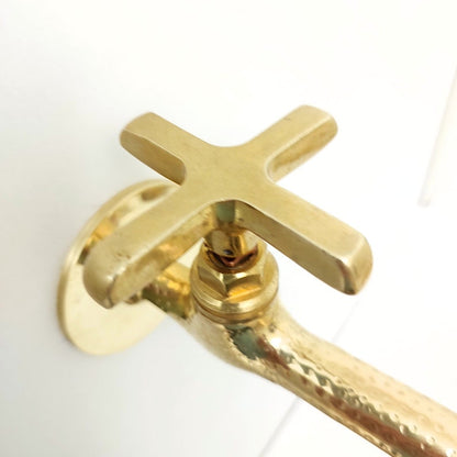 Hammered Brass Wall Tap