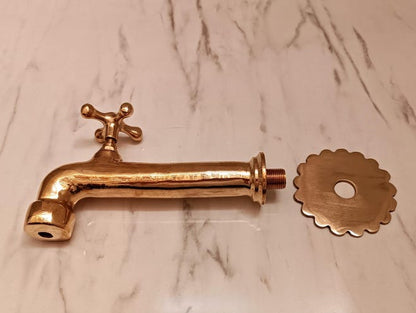 Polished Brass Wall Mount Faucet Tap