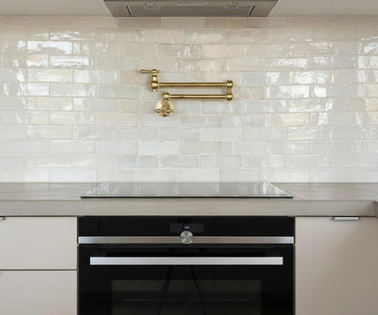 Wall Mounted Unlacquered Brass Pot Filler Faucet