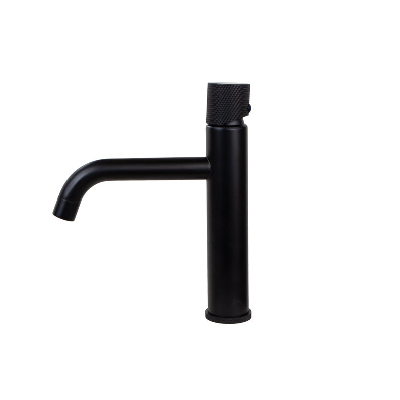 Modern Knurled Brass Single-Handle Faucet