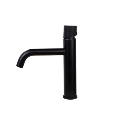 Modern Knurled Brass Single-Handle Faucet