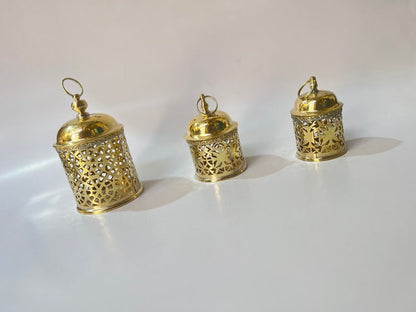 Mini Moroccan Brass Lanterns – Hand-Cut Decorative Candle Holders