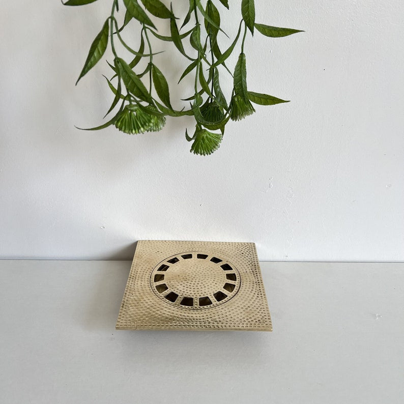 Hammered Solid Brass Square Floor Drain Cover – Modern Shower & Bathroom Drain Grate