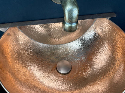 Hand-Hammered Moroccan Brass Wall-Mount Sink with Engraved Vintage Tap