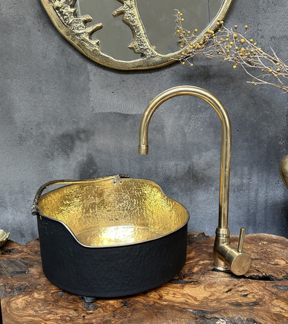 Solid Brass 360° Swivel Gooseneck Bathroom Faucet