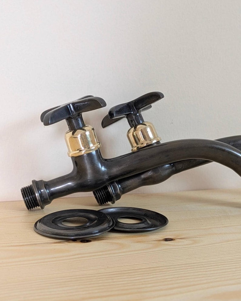 Matte Black Curved Wall-Mount Faucet