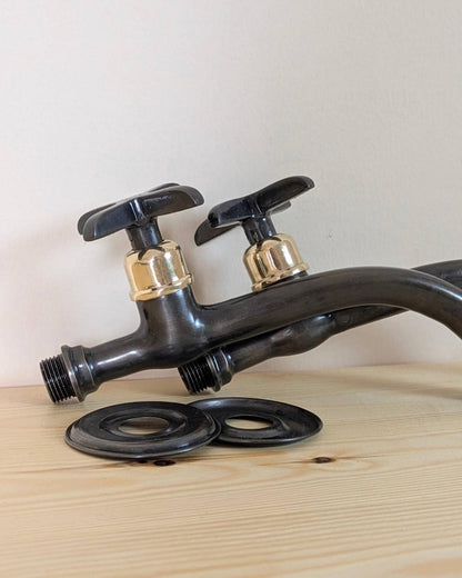 Matte Black Curved Wall-Mount Faucet