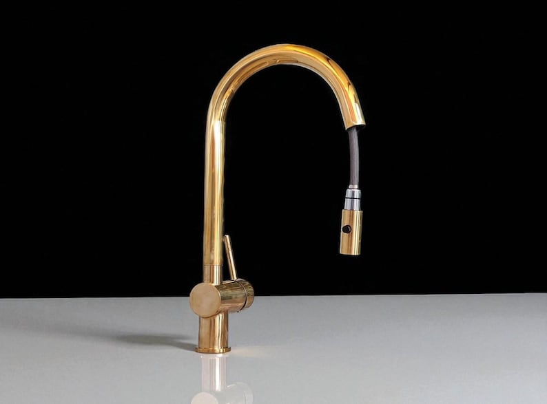 Unlacquered Brass Kitchen Faucet