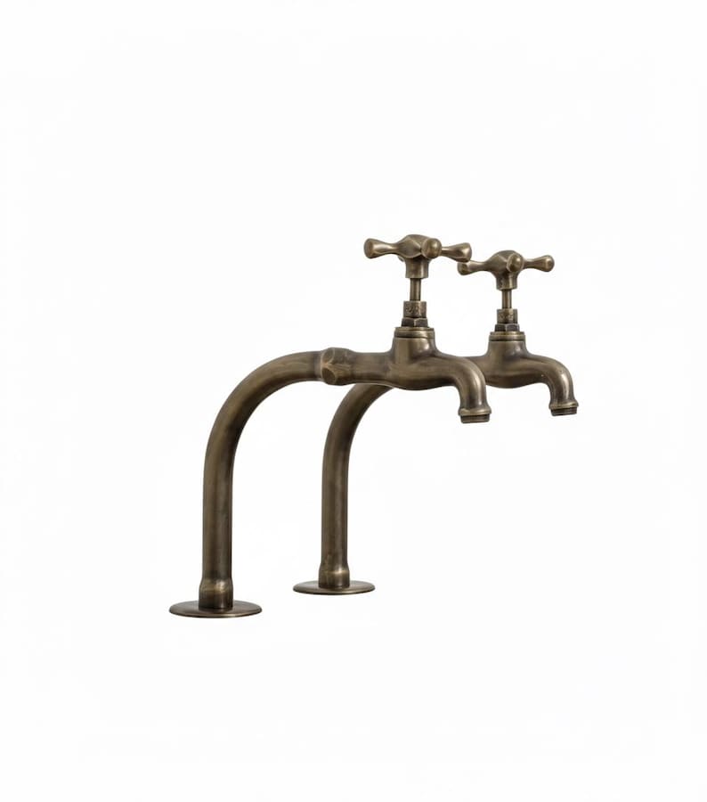 Unlacquered Brass Widespread Bathroom Faucet